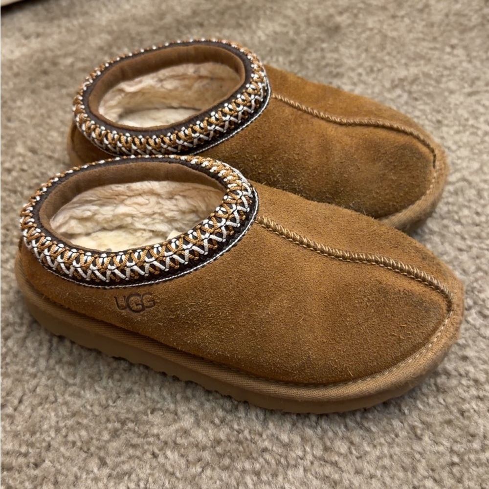 UGG Tan Suede Slip-Ons with Plush Lining